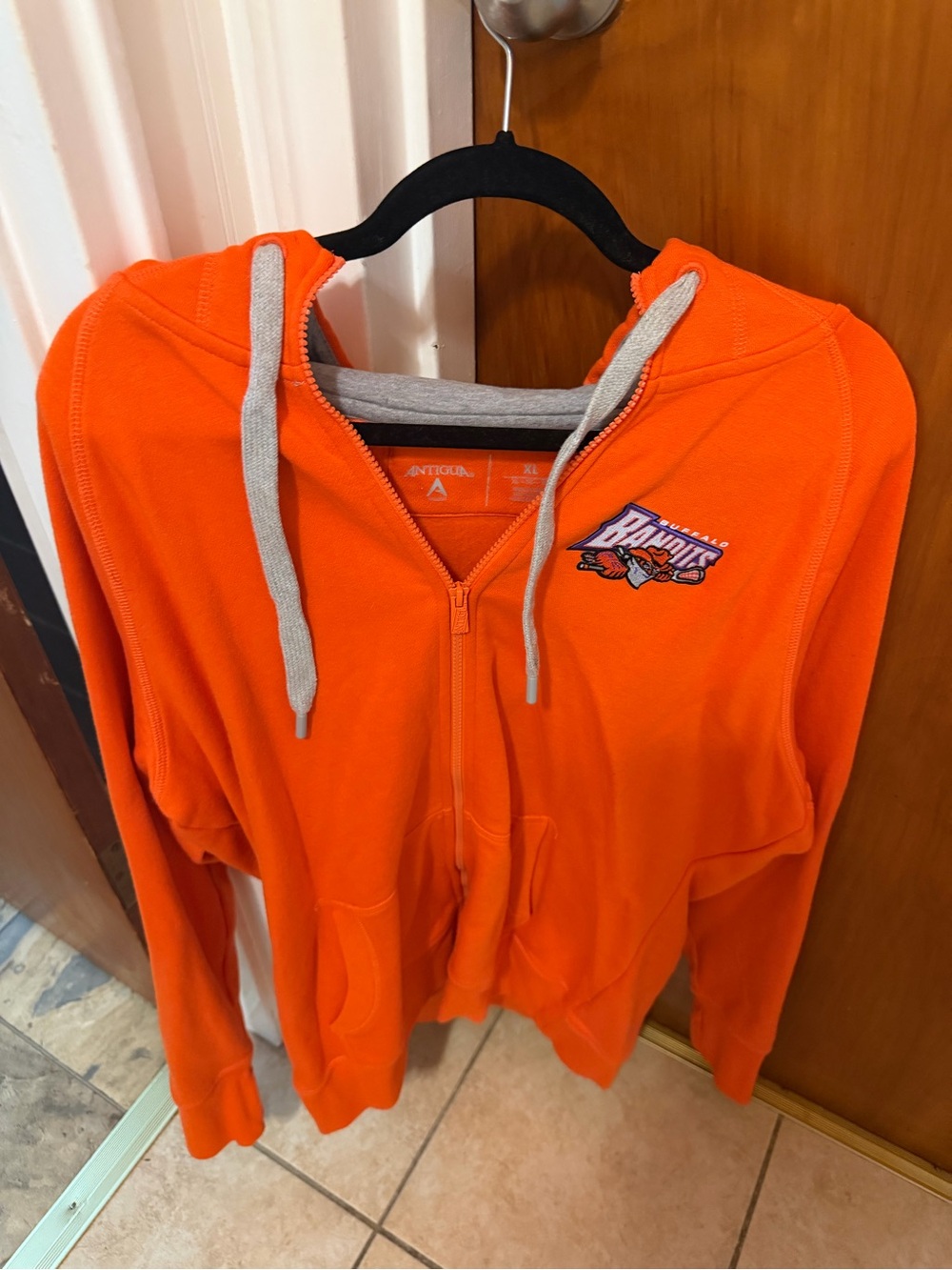 Buffalo Bandits Orange Zip-Up Hoodie with Logo